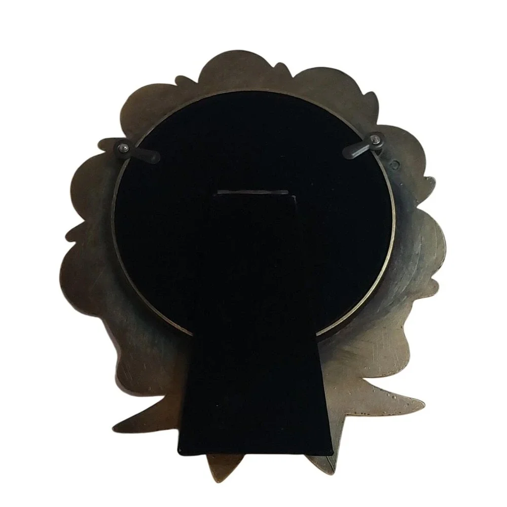 Vintage Style Bronze Bow Swirl Miniature Round Picture‎ Frame Tabletop Decor